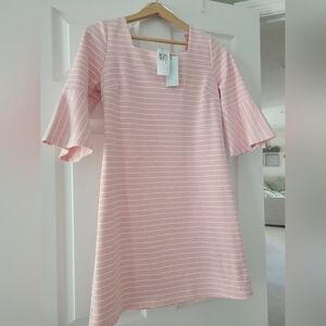 Pink and white short dress Cotton